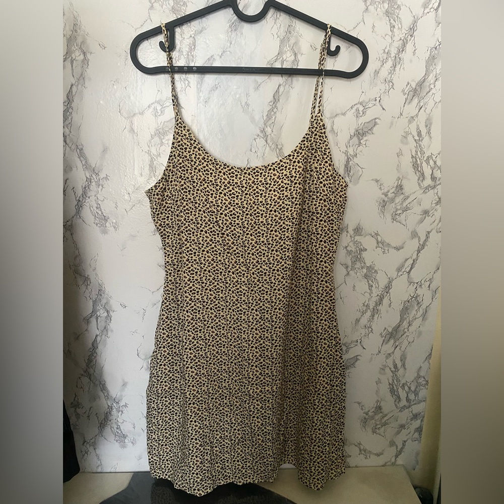 LA HEARTS WOMEN’S SIZE MEDIUM LEOPARD PRINT SPAGHETTI STRAP DRESS, NWT